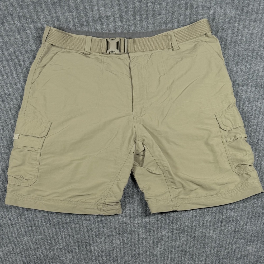 Cabela's‎ Cargo Shorts Mens 38 Khaki Nylon Outdoor Hiking Belted Pockets Fishing